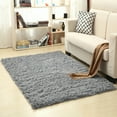 thumbnail image 1 of NUZYZ Warm Ultra Soft Living Room Area Rug Shaggy Nursery Floor Mat Carpet Home Decor Silver Grey 50*80cm, 1 of 7