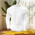 thumbnail image 5 of Mens Waffle Long Sleeve Shirt Crew Neck Thermal Underwear Slim Fit Lightweight Pullover Casual Tshirt, 5 of 6
