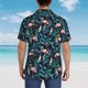 thumbnail image 4 of Fotbe Flamingos And Birds Camisa Hawaiana para Hombre Unisex – Camisa Casual de Verano con Botones de Manga Corta de Algodón y Lino,3X-Large, 4 of 7