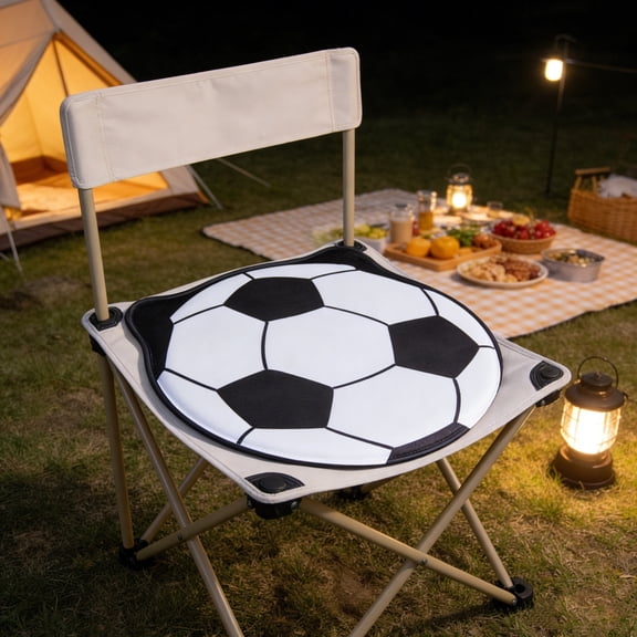 Soccer Print Folding Camping Chair Lightweight Portable Outdoor Chair for Picnic Beach Travel
