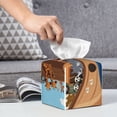 thumbnail image 6 of Lsque Animals on Noah's Ark Printed Tissue Box Cover Holder, Facial Paper Organizer Dispenser,Square with Bottom Belt, PVC Leather Decorative Organizer, 6 of 8