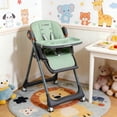 thumbnail image 5 of Cochildor Foldaway 3-in-1 High Chair for Babies & Toddlers, with 5 Point Harness, Tray, Foot Rest and Wheels, Green, 5 of 9
