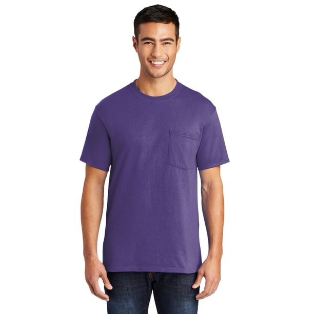 Camiseta de algod?n/poli?ster con bolsillo para hombre de Port & Company - XXX-Large - P?rpura Puerto & Compa??a PC55P