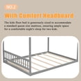 thumbnail image 4 of Bellemave Queen Size House Bed,Wood Montessori Floor Beds with Headboard for Toddler/Kids/Boys/Girls, No Box Spring Needed (Gray), 4 of 10