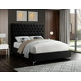 thumbnail image 1 of Black Velvet Bed w Deep Button Tufting Headboard - King, 1 of 2