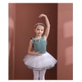 thumbnail image 5 of LYMAYTER ‌Toddler Ballerina Set Girls Short Sleeve Dance Ballet Leotards Skirt Combo Suit 3Y-11Y, 5 of 8