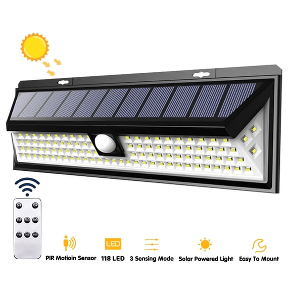 Solar Outdoor Lights(138 LED),Kepeak Solar Security Lights with 3 Lighting Modes,IP65 PIR Outdoor Motion Sensor Lights for Fence, Outside, Garden, Yard, Deck, Garage