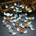 thumbnail image 2 of Natural Angel Wing Heart Crystal Pendant Stone Quartz Jewelry Healing Reiki Gift, 2 of 5