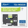 thumbnail image 2 of Tz Standard Adhesive Laminated Labeling Tape, 0.47" X 16.4 Ft, White/lime Green | Bundle of 10 Each, 2 of 5