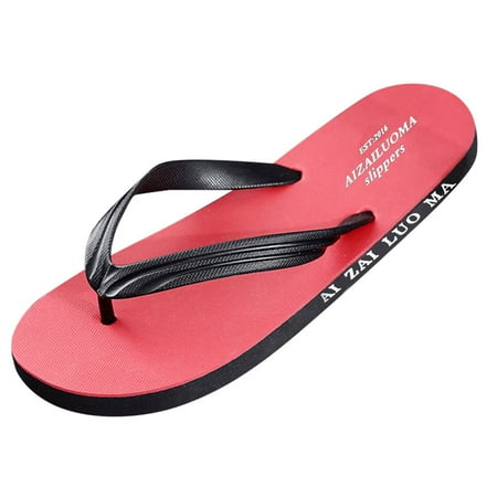 

Mortilo Flip Flops Men Summer Flat Soft Bottom Comfortable Lightweight Casual Beach Sandals PVC Flip Flops Red