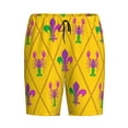 thumbnail image 4 of Naloa Mardi Gras Crayfish and Fleur de lis Men's Short Pajama Pants, Lounge Comfort Shorts with Elasticized Waistband and Side Pockets - 4X-Large, 4 of 9