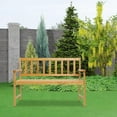 thumbnail image 6 of SalmonMore 44in Outdoor Patio Wooden Bench Teak Color, 6 of 11