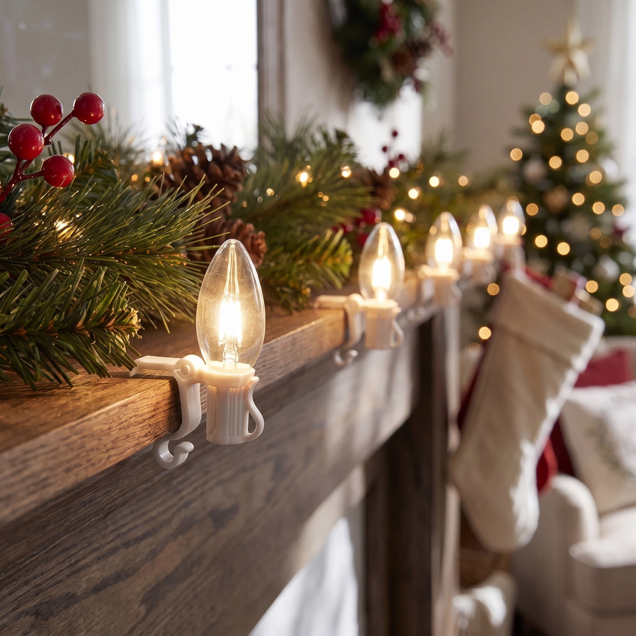 All-Purpose Christmas Light Clips, White, 100 Count, by Holiday Time