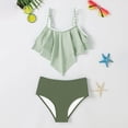 thumbnail image 6 of MEZZALL Summer Girls Swimsuit 2 Piece Bikini Tiered Ruffled Bathing Two Piece Girls Swimwear With Adjustable Straps Boho With Cartoon / Flower Print Beachwear, 6 of 8