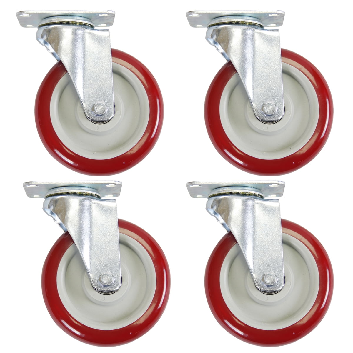 Rubber Set of 4 3 Inch Houseables Caster Wheels Heavy Duty, Casters 