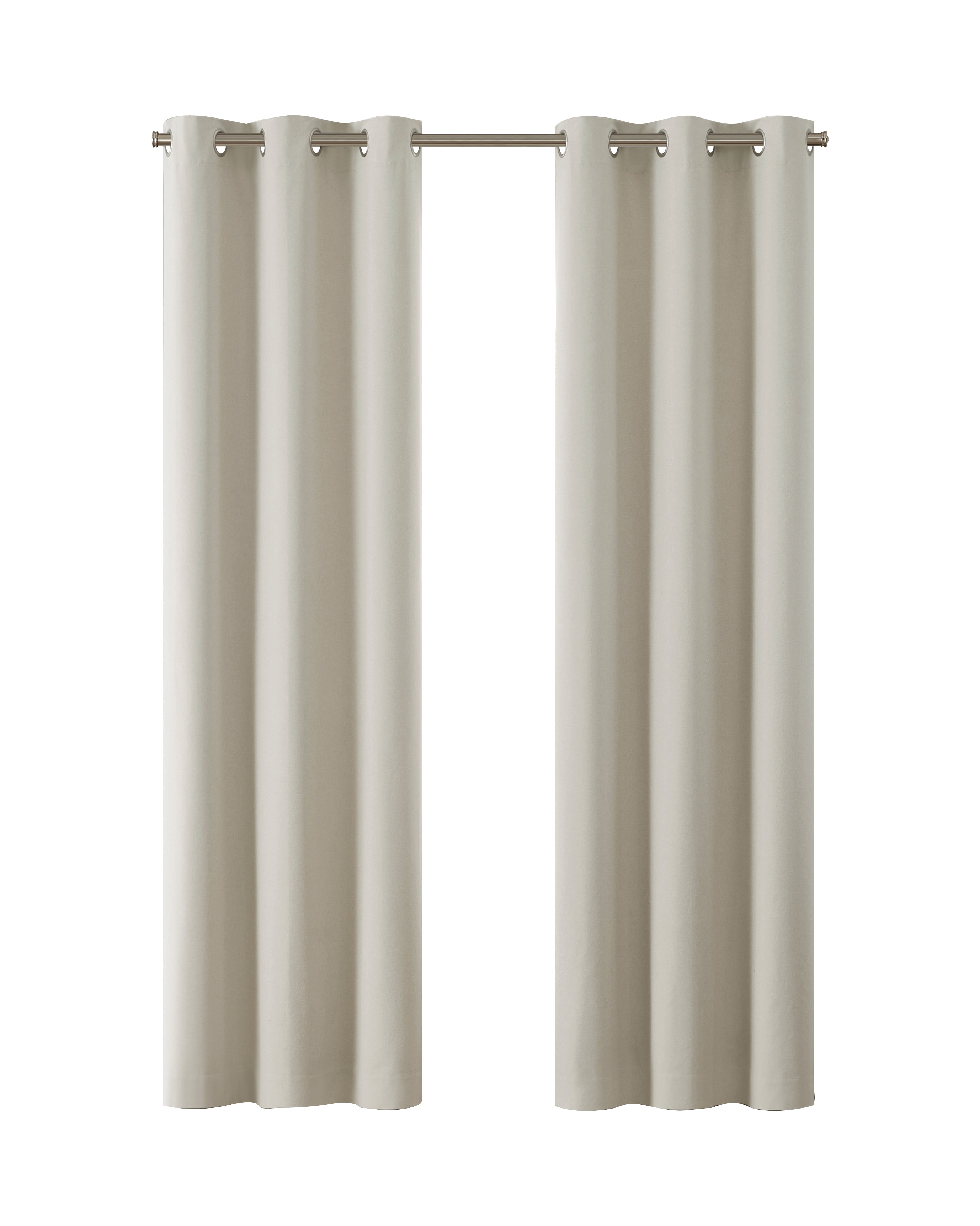 Eclipse Corte Solid Blackout Curtains, Set of 2, 84 Inch Long Blackout Curtains, 37" W x 84" L, Vanilla