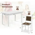 thumbnail image 3 of MAT EXPERT 5-Piece Dining Table Set for 4, Farmhouse Wooden Dinette Table Set w/Padded Seat & Backrest, Compact Rectangle Kitchen Table and Chairs for Restaurant, Apartment, Living Room (White), 3 of 8