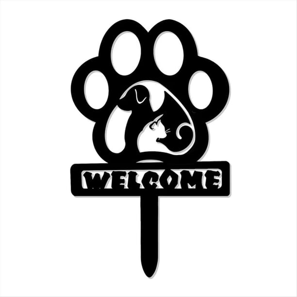 Estaca de Jardín con Forma de Pata de Perro, Estacas de Jardín, de Perro, Decoraciones para Exteriores, Arte de Metal para Jardín, Estatuas de Jardín Resistentes y Lindas
