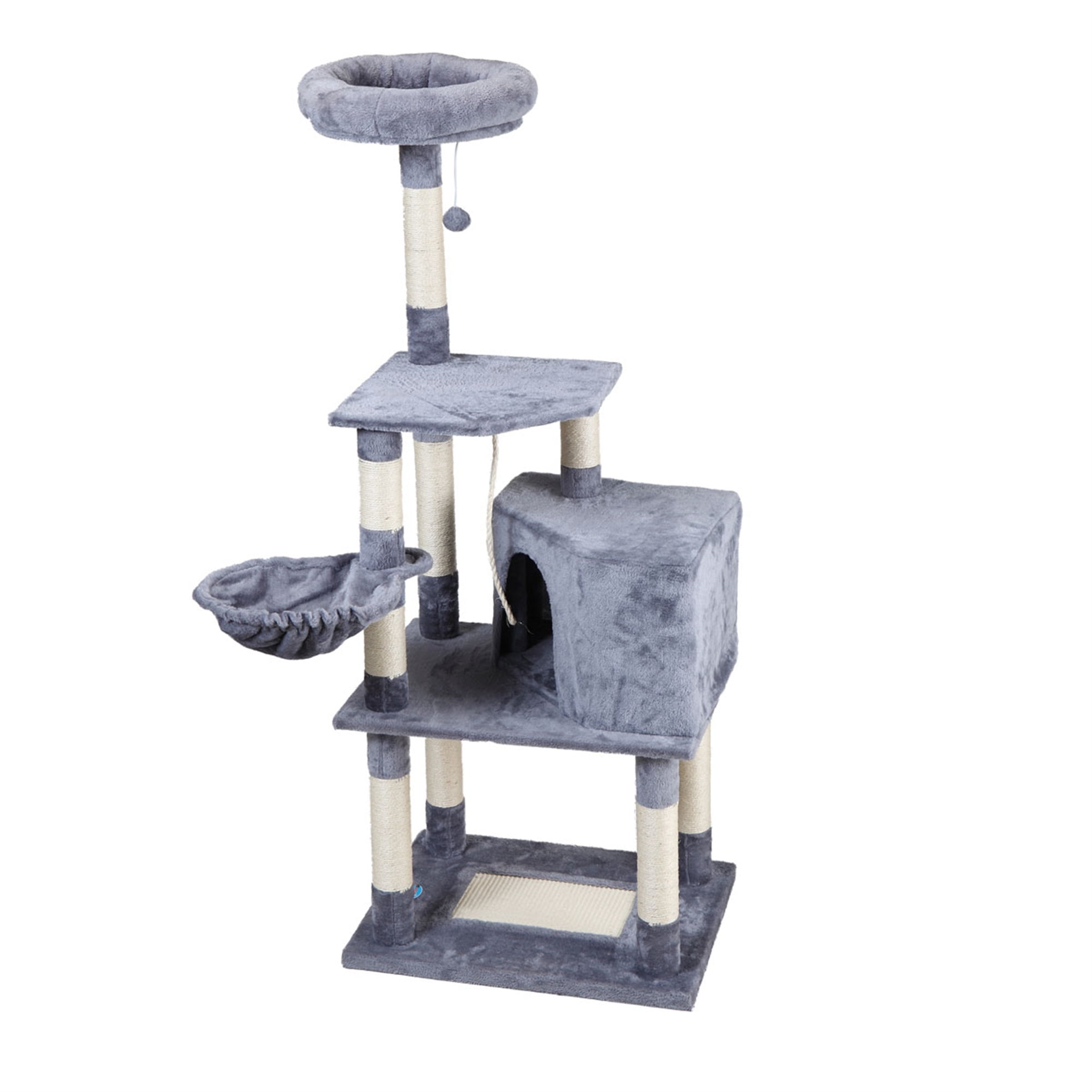 Senbabe 60" Multi-Level Cat Tree Tower with Condo for Large/Midum Cats, Gray