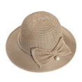 thumbnail image 2 of Baberdicy Straw Fisherman Hat - Wide Brim Sun Hat for Women, UPF 50+ Foldable Bucket Hat, Coffee One Size, 2 of 3