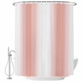 thumbnail image 2 of Shower Curtains for Bathroom, Coral Red White Waterproof Fabric Shower Curtain, Modern Gradient Vertical Stripes Geometric Decorative Bathroom Curtain for Bathtub, 36"x72", No Hooks Included, 2 of 9