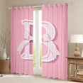 thumbnail image 2 of Erosebridal Monogrammed B Curtains for Living Room, Initial Letter 30%-50% Blackout Curtains Set of 2 (38x54), Pink Bow Curtains and Drapes (38x54), Window Curtains Bedroom Decor, 2 of 6
