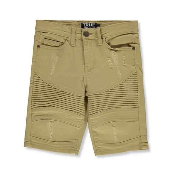 True Indigo Boys' Moto Denim Shorts Color: khaki Size: 4t