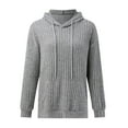 thumbnail image 5 of Sweater Hoodies for Women 2025 Long Sleeve Ribbed Knit Hoodie Sweater with Pockets Hooded Sweatshirt Pullover Tops, 5 of 7