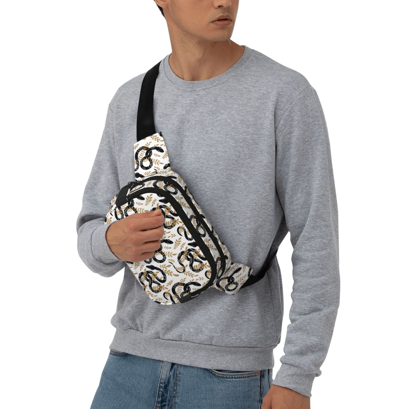 Kuqiui Snake Print Fanny Packs for Women Cross Body Waist Bag Fashionable Fanny Pack Designer Workout Hiking Waist Pack Running Travel Gym