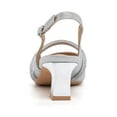 thumbnail image 3 of kkdom Womens Chunky Closed Toe Low Block Heels Dress Ankle Strap Pointed Toe Wedding Pump Shoes Silver Size 5.5, 3 of 5