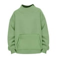 thumbnail image 6 of Fiaer Womens Crew Neck Sweatshirts Long Sleeve Pullover Oversized Loose Fit Comfort Solid Basic Tops with Pocket Green XXXL, 6 of 6