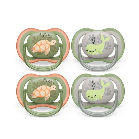 Philips Avent Ultra Air Pacifier - 4 X Light, Breathable Baby Pacifiers For Babies Aged 6-18 Months, Bpa Free with Sterilizer Carry Case (Model SCF085/53)