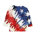thumbnail image 4 of BRGZLK Kids Independence Day Patriotic Top USA Flag Printed 3/4 Sleeve Round Neck Pullover Bottoming Shirt For Middle And Large Children's Boys And Girls Multicolor 7-8 Years, 4 of 5