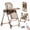 Automatic-KHAKI, variant on Electric 2 in 1 Baby High Chair Convertible Baby Swing Adjustable Seat for Eating,Folding Baby Dining Chairs with Remote Control, Unisex,WHITE