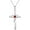 A.Red-Garnet-January, variant on 925 Sterling Silver Cross Necklace for Women Men 5A CZ Birthstone Necklaces 14K Gold Plated or Rose Gold Necklace for Easter or Mother's Day