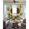 thumbnail image 6 of Sunflower Blackout Curtains for Bedroom Living Room Darkening Curtains 54 Inch Long Vintage Summer Plant Flower Vintage Style Short Curtain for Small Window Treatment Grommet Drapes 42"x54"x2, 6 of 9