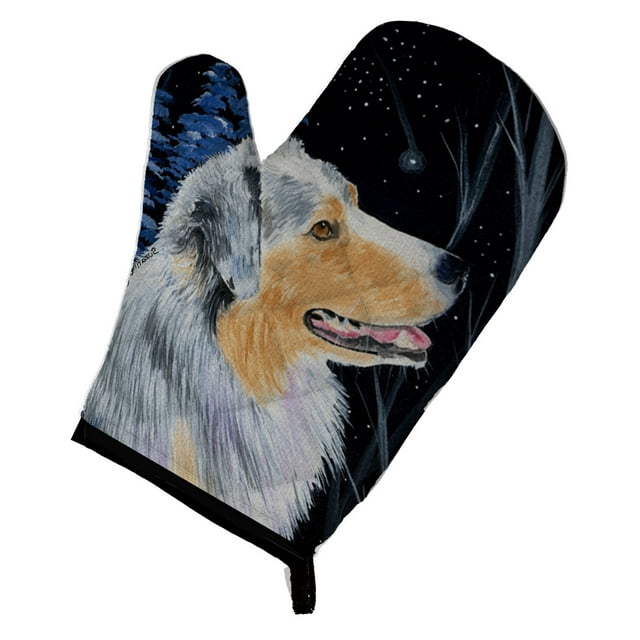 Carolines Treasures SS8382OVMT Starry Night Australian Shepherd Oven Mitt