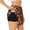 Black, variant on Christmas Gingerbread Cookies Print Women's Sports Shorts with Drawstring Elastic Waistband for Running, Yoga, Fitness-Medium