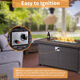 thumbnail image 5 of Homrest 44" Propane Fire Pit Table 50,000Btu Auto-Ignition Dark Brown and Black Wicker, 5 of 8
