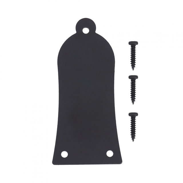 Cubierta de alma de metal de 3 agujeros con tornillos para guitarra y bajo (negro)