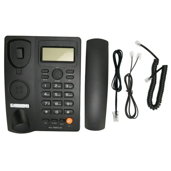 Telephone Landline, Plug And Play Corded Phone Hands Free Calling For Bank For Call Center Black,White