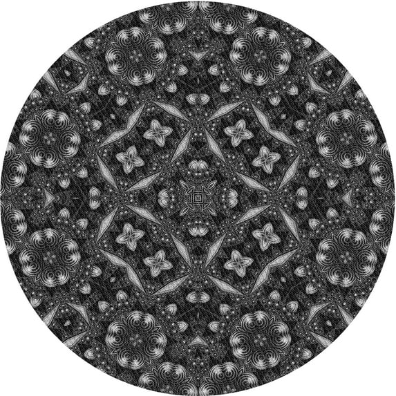 Ahgly Company Indoor Square Patterned Platinum Gray Area Rugs, 3' Square