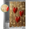 thumbnail image 3 of Small Stall Shower Curtain 36x72 Inch Narrow Half Size Valentines Bath Curtains Bathroom Decor Red Love Heart Romantic Waterproof Fabric Shower Curtain Set with Hooks 36 Inch, 3 of 6