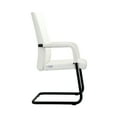 thumbnail image 6 of LeisureMod Evander Series Mid-Century Modern Faux Leather Office Chair With Aluminum Frame, White, 6 of 7