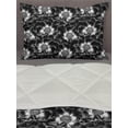 thumbnail image 3 of Floral Comforter & Sham Bedding Set, Repeating Monochrome Tree Peony Flower Classical Illustration, 3 pcs Duvet Set Microfiber Filling Quilt, 5 Sizes, Charcoal Grey Multicolor, by Ambesonne, 3 of 4