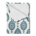 thumbnail image 2 of Turkish Pattern Soft Flannel Fleece Throw Blanket, Leaves in Symmetrical Order Cultures of the East Theme, Cozy Plush for Indoor and Outdoor Use, 60" x 80", Multicolor, by Ambesonne, 2 of 5