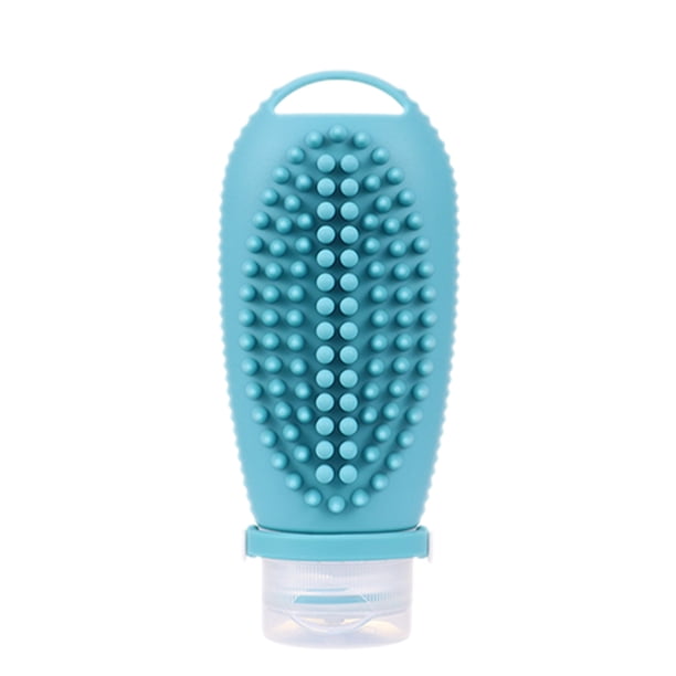 Botella dispensadora de líquido de limpieza, portátil, para viajes, almacenamiento de champú, 2 en 1, de silicona