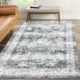thumbnail image 2 of Hasoo Area Rug 8' x 10' Vintage Distressed Floral Area Rug for Living Room Washable Soft Indoor Floor Carpet, Gray, 2 of 5