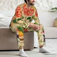 thumbnail image 7 of Uemuo Vintage Bird Pattern 2-Piece Loungewear Set - Men’s Soft Sleepwear, Cozy Winter PJs, Comfy Sleep Set-, 7 of 7