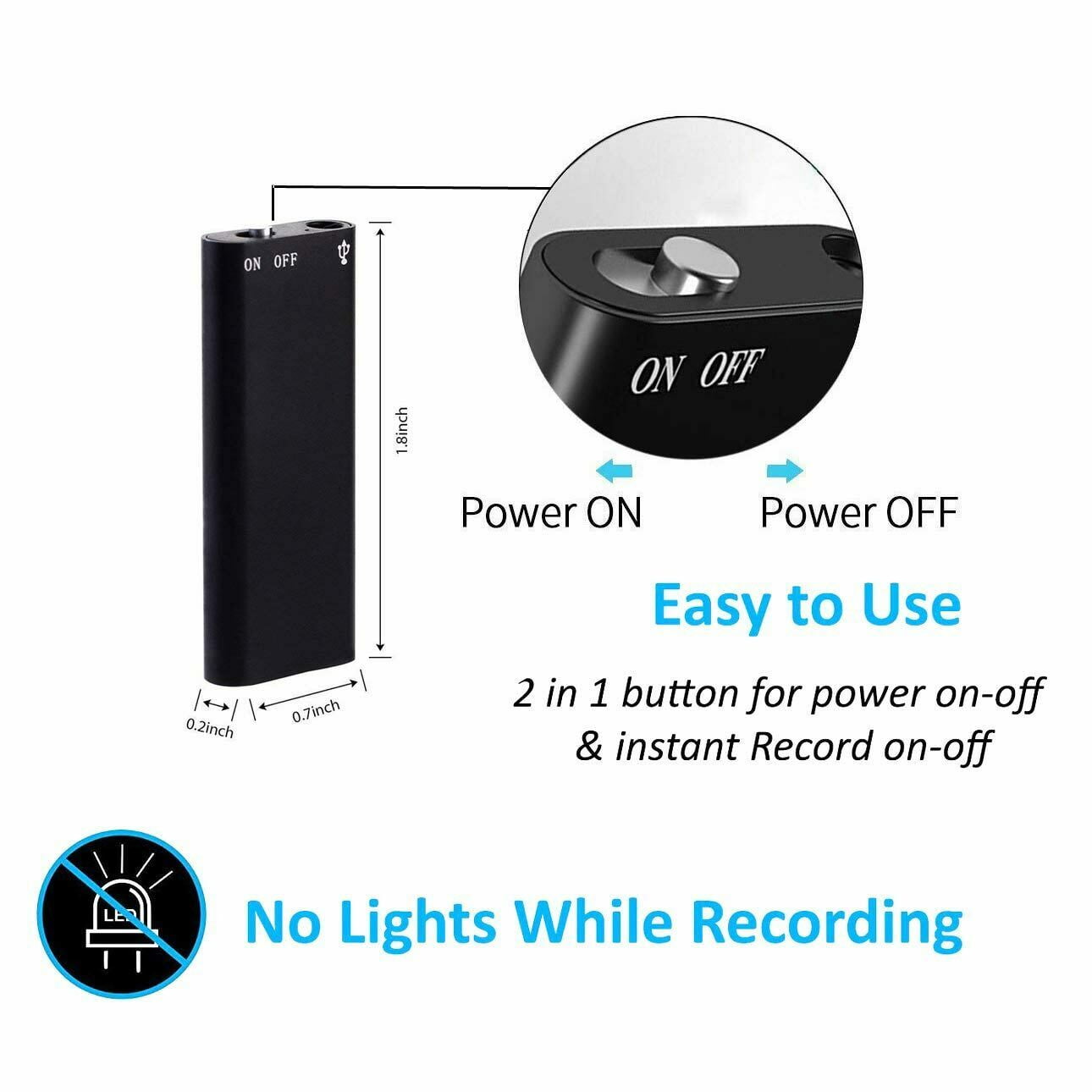 2024 Mini Voice Recorder - 8GB Storage | Sound Audio Recorder for Lectures, Meetings |96 Hours Storage Capacity | Long Lasting Battery